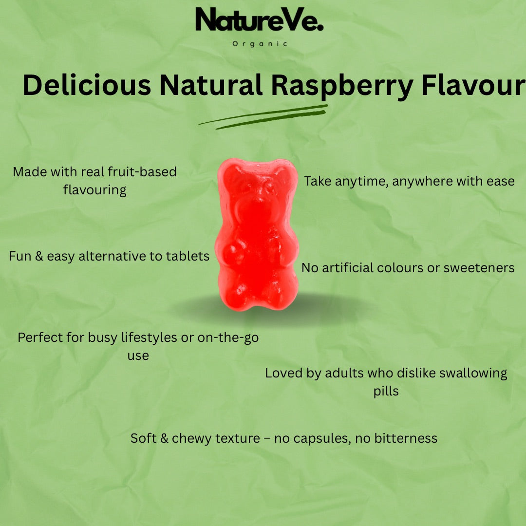 Ashwagandha Gummies 600mg Natural Raspberry Flavour 60 Vegan Buy 1 Get 1 Free