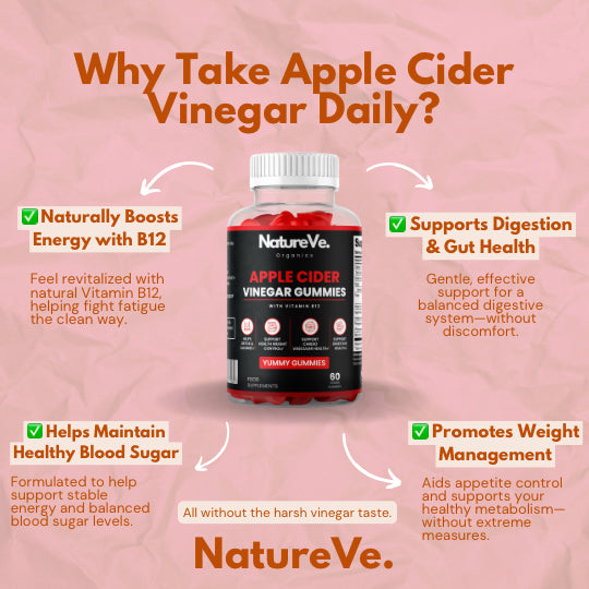 Apple Cider Vinegar Gummies with Vitamin B12 60 by NatureVe