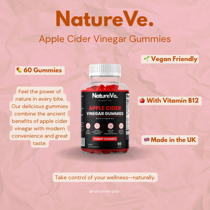 Apple Cider Vinegar Gummies with Vitamin B12 60 by NatureVe